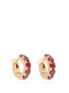 Matchesfashion.com Spinelli Kilcollin - Mini Macro Ruby & 18kt Rose Gold Huggie Earrings - Womens - Red Multi
