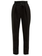 Matchesfashion.com Givenchy - High Rise Tapered Wool Trousers - Womens - Black