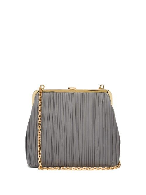Matchesfashion.com Mark Cross - Susannah Pleated Nappa-leather Handbag - Womens - Grey