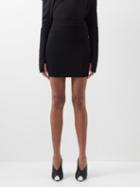 Tom Ford - Ribbed Wool-blend Mini Skirt - Womens - Black