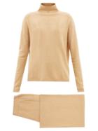 Allude - Cashmere Roll-neck Sweater And Track Pants - Womens - Beige