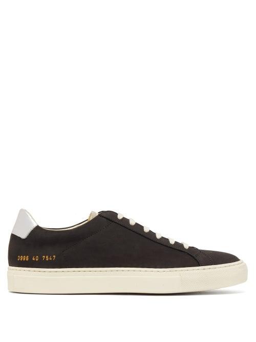 Matchesfashion.com Common Projects - Retro Low Nubuck Leather Trainers - Womens - Black