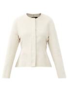 Matchesfashion.com Proenza Schouler - Peplum-hem Brushed Wool-blend Jacket - Womens - Ivory