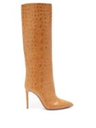 Paris Texas - Crocodile-effect Leather Knee-high Boots - Womens - Tan