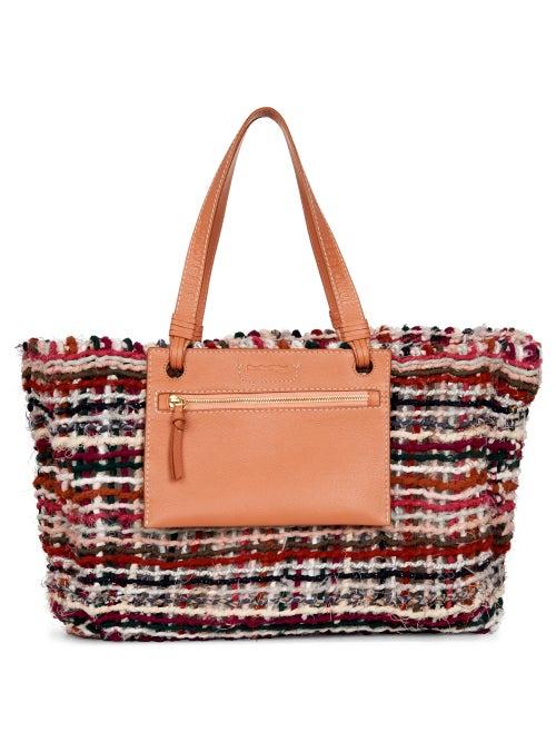 Matchesfashion.com See By Chlo - Cecilia Upcycled-tweed And Leather Tote Bag - Womens - Orange Multi