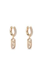 Fendi - Ff Crystal-hoop Earrings - Womens - Gold