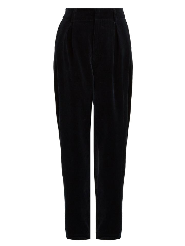 Ganni Ridgewood Cotton High-waisted Trousers