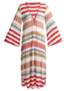 Matchesfashion.com Missoni Mare - Crochet Knit Kaftan - Womens - Red White