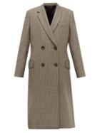 Matchesfashion.com Fendi - Double Breasted Bow Back Houndstooth Wool Coat - Womens - Grey Multi