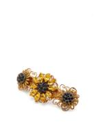 Matchesfashion.com Dolce & Gabbana - Crystal Embellished Flower Hair Clip - Womens - Yellow
