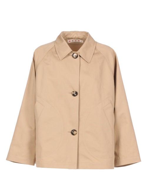 Matchesfashion.com Marni - Cropped Canvas Jacket - Womens - Light Beige