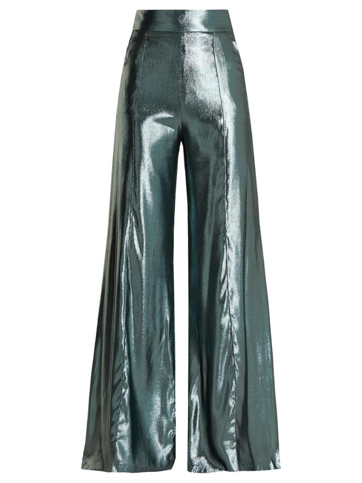 Wanda Nylon High-rise Wide-leg Silk-blend Trousers