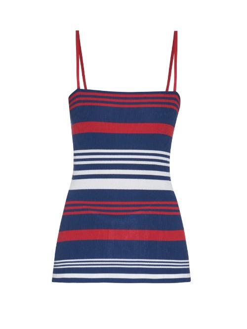 Dolce & Gabbana Riga Striped Ribbed Silk-knit Top