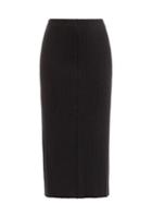 Allude - Ribbed Cashmere Midi Skirt - Womens - Black