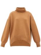 Matchesfashion.com Connolly - Oversized Roll-neck Cashmere Sweater - Womens - Camel