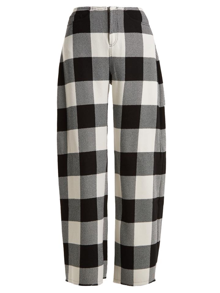 Marques'almeida High-rise Wide-leg Checked Wool Trousers