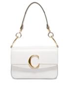 Matchesfashion.com Chlo - The C Leather And Suede Shoulder Bag - Womens - Light Blue