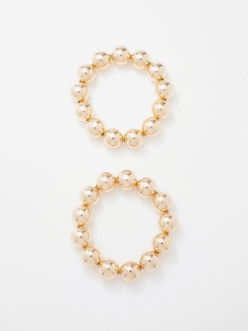 Joolz By Martha Calvo - Set Of Two 14kt Gold-plated Bracelets - Womens - Yellow Gold