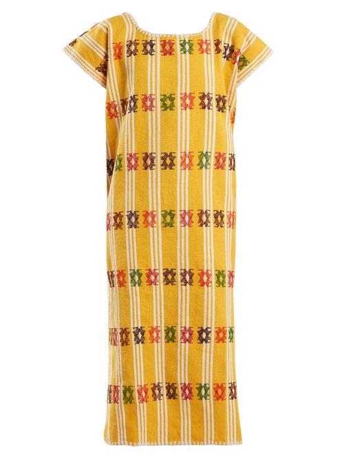 Matchesfashion.com Pippa Holt - No.87 Embroidered Cotton Kaftan - Womens - Yellow White
