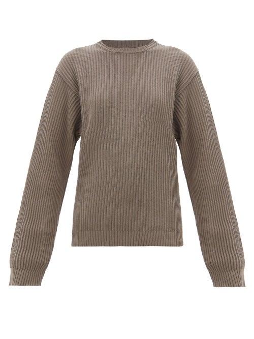 Rick Owens - Drop-stitched Ribbed-cotton Sweater - Womens - Grey
