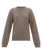 Rick Owens - Drop-stitched Ribbed-cotton Sweater - Womens - Grey