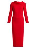 Matchesfashion.com Carl Kapp - Noah Cowl Neck Wool Dress - Womens - Red