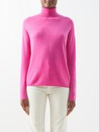 Allude - Cashmere Roll-neck Sweater - Womens - Bright Pink