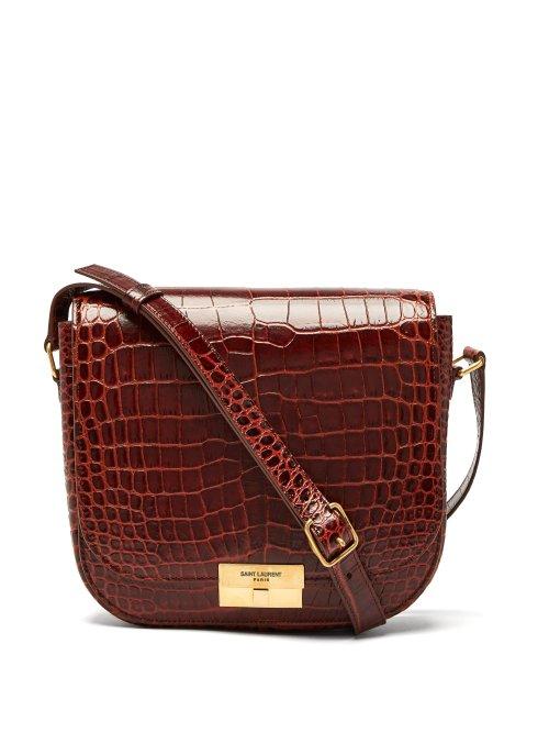 Matchesfashion.com Saint Laurent - Betty Crocodile Effect Leather Satchel - Womens - Brown