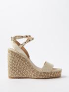 Valentino Garavani - Rockstud 125 Leather Wedge Espadrilles - Womens - White