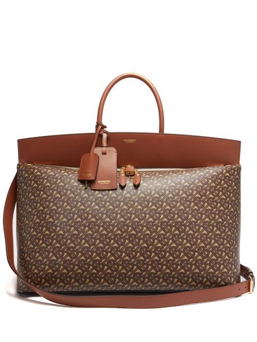 Matchesfashion.com Burberry - Society Extra Large Monogram Print Canvas Holdall - Mens - Brown