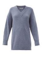 Matchesfashion.com Acne Studios - Keandra V-neck Brushed Sweater - Womens - Light Blue