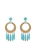 Matchesfashion.com Irene Neuwirth - 18kt Gold, Aquamarine & Turquoise Earrings - Womens - Blue