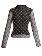 Osman Verena Embellished High-neck Tulle Top