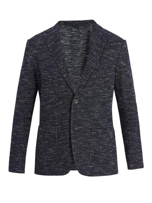 Matchesfashion.com Altea - Single Breasted Cotton Blend Blazer - Mens - Navy