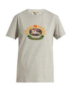 Matchesfashion.com Burberry - Archive Crest Embroidered Cotton T Shirt - Womens - Grey