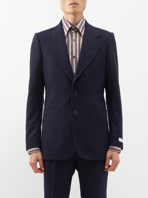 Ben Cobb X Tiger Of Sweden - Morini Single-breasted Wool-twill Suit Blazer - Mens - Dark Blue