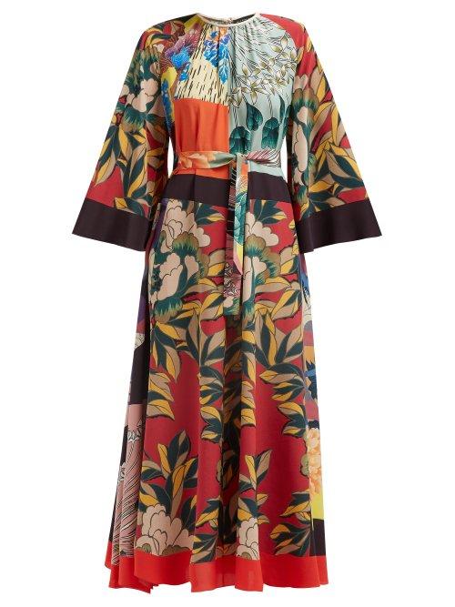 Matchesfashion.com Etro - Floral Print Silk Crepe De Chine Maxi Dress - Womens - Multi