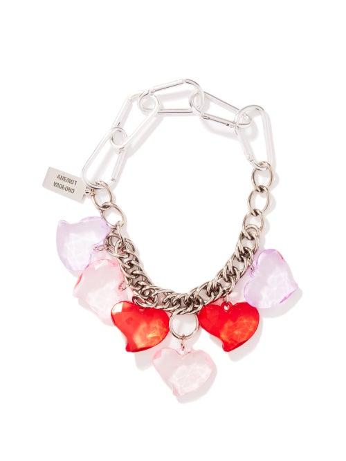 Matchesfashion.com Chopova Lowena - Heart-charm Carabiner-clip Choker - Womens - Pink Multi