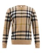 Mens Rtw Burberry - Nixon Vintage-check Cashmere Sweater - Mens - Beige