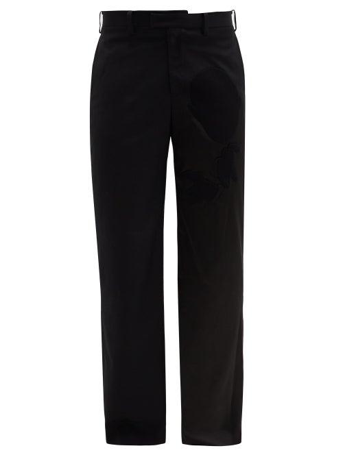 Matchesfashion.com Undercover - Nosferatu-appliqu Wool Trousers - Mens - Black