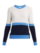 Matchesfashion.com Allude - Colour Block Cashmere Sweater - Womens - Blue Multi