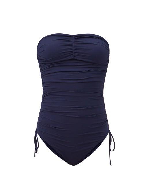 Melissa Odabash - Sydney Ruched Bandeau Swimsuit - Womens - Blue Navy