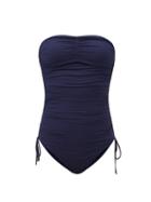 Melissa Odabash - Sydney Ruched Bandeau Swimsuit - Womens - Blue Navy