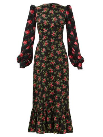 Matchesfashion.com The Vampire's Wife - The Villanelle Floral-print Cotton Maxi Dress - Womens - Black Multi