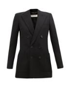 Saint Laurent - Double-breasted Wool-gabardine Suit Jacket - Womens - Black