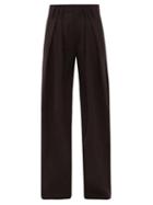 Matchesfashion.com Chlo - High-rise Pleated Crepe Wide-leg Trousers - Womens - Black
