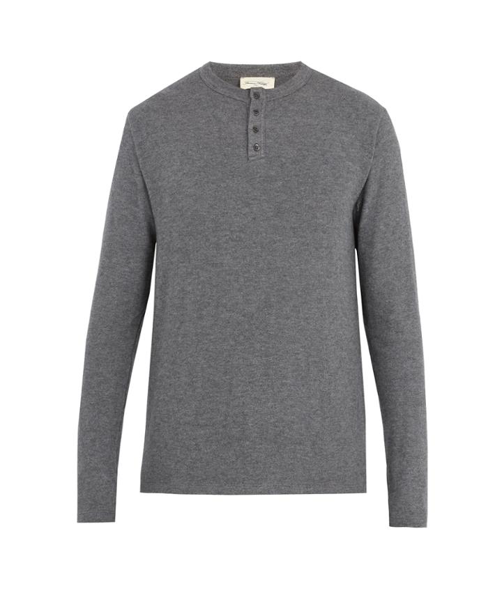 American Vintage Vetington Brushed-jersey Henley Top
