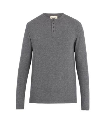 American Vintage Vetington Brushed-jersey Henley Top