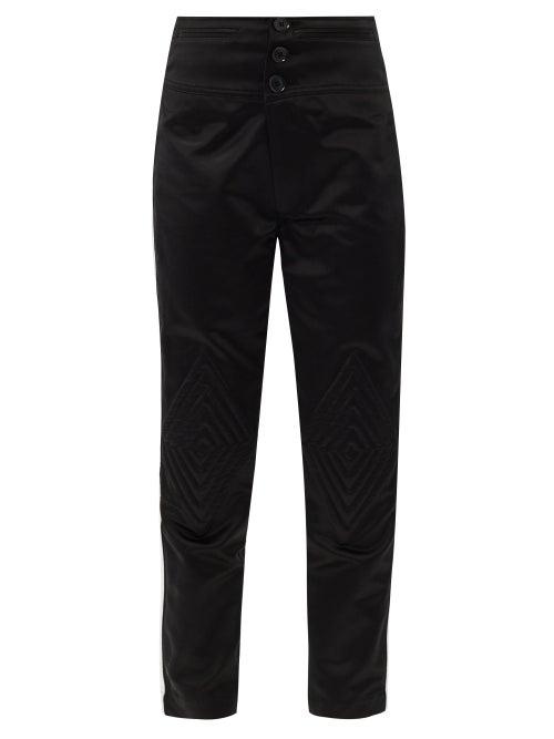 Matchesfashion.com Bolt X Edie - Quilted-knee High-rise Cotton Trousers - Womens - Black