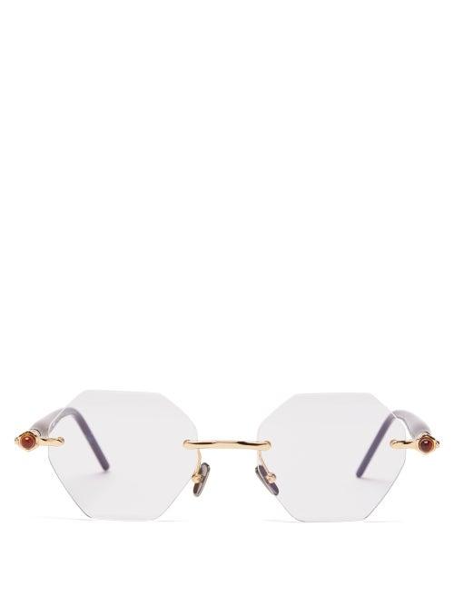 Kuboraum - P54 Octagonal Glasses - Mens - Gold